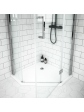 Pentagonal white corner shower tray 90x90x5 cm with a drain in the corner - 3